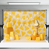 Aperturee - Aperturee Various Types Of Cheese Lights Cake Smash Backdrop